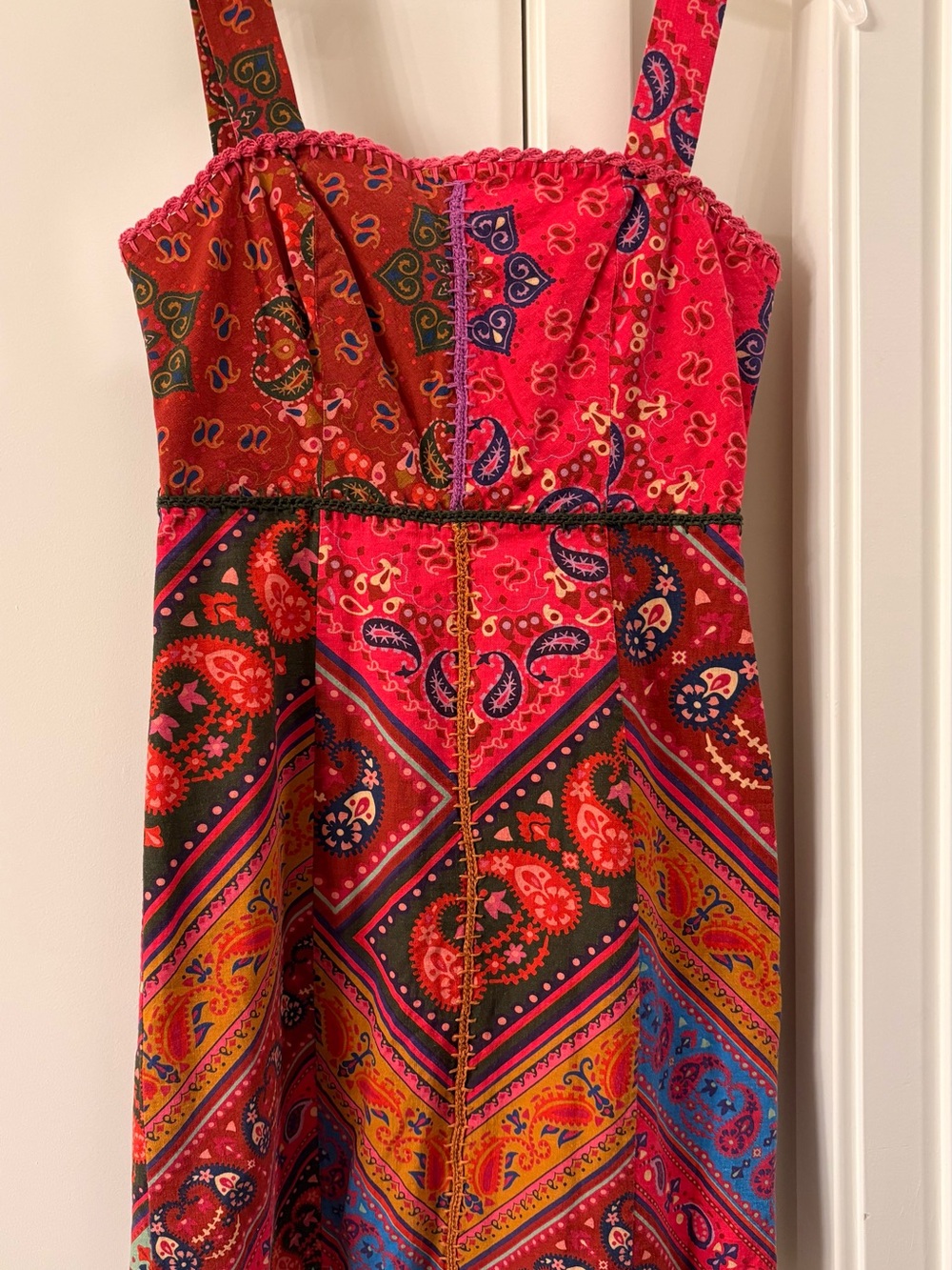 FARM Rio Pink & Red Paisley Mini Dress